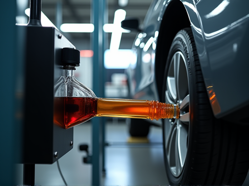 Maszyna do wymiany oleju ATF w skrzyni automatycznej podłączona do pojazdu